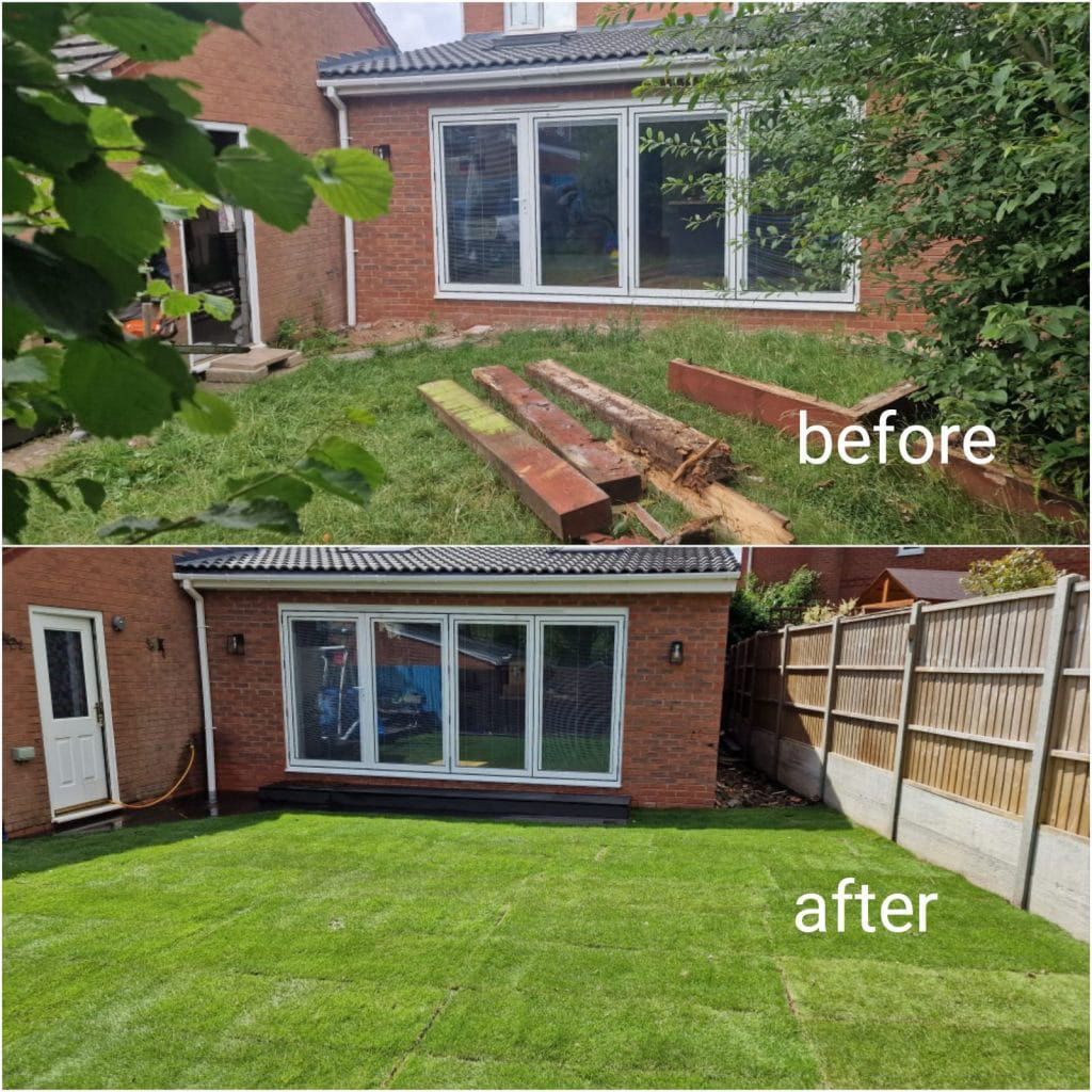 Garden Turf Installation Before and After